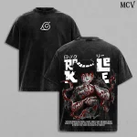 Rock Lee Taijutsu Fighter Naruto Anime Double Printed Vintage Washed Oversized T-Shirt Hidden Leaf Graphic Tee