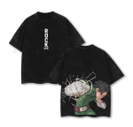 Rock Lee V2 Naruto Anime Vintage Washed Oversized T-Shirt Taijutsu Master Hidden Leaf Graphic Tee