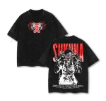 Ryomen Sukuna God Form King Of Curses Ascension Jujutsu Kaisen Double Printed Front Back Vintage Washed Oversized Anime T-Shirt