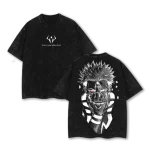 Ryomen Sukuna Know Your Place Fool Jujutsu Kaisen Anime Vintage Washed Oversized T-Shirt King Of Curses Graphic Tee