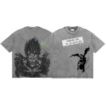 Ryuk Death Note Vintage Anime Washed Shirt Urban Japanese Anime Oversized Streetwear Tee For Men And Women