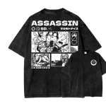 Sakamoto Days Assassin Vintage Washed Tee Retro Manga Streetwear