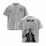 Sanji One Piece Oversized Washed Tee – Vintage Anime Shirt, Retro Manga Streetwear T-Shirt for Anime Lovers