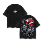 Sasuke Uchiha Curse Mark Purple Manda Snake Orochimaru Naruto Anime Vintage Washed Oversized T-Shirt