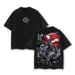 Sasuke Uchiha Curse Mark Purple Manda Snake Orochimaru Naruto Anime Vintage Washed Oversized T-Shirt