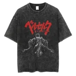 Guts Berserk Vintage Washed T-Shirt – Dark Fantasy Anime Graphic Tee
