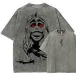 Solo Leveling Red Eyes God Statue Vintage Washed Tee