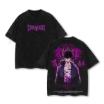 Solo Leveling Sung Jin Woo Shadow Monarch Anime Vintage Washed Oversized Manga Graphic T-Shirt