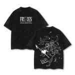 Sousou No Frieren Frieren Himmel Anime Vintage Washed Oversized Heavy Cotton Streetwear Graphic T-Shirt