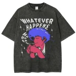 Spike Spiegel Whatever Happens Anime Vintage Washed Tee Oversize Anime Streetwear