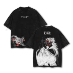 Suguru Geto Jujutsu Kaisen Anime Vintage Acid Wash Oversized T-Shirt Curse Manipulation Double Printed Graphic Tee