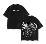 Sung Jin-Woo Solo Leveling Shadow Monarch Vintage Washed Oversized Anime T-Shirt Graphic Tee