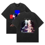 Sword Art Online SAO Kirito Anime Vintage Washed Oversized Manga Streetwear Graphic T-Shirt