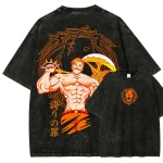 The Seven Deadly Sins Escanor Graphic Tee Vintage Washed Anime Shirt