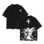 Ulquiorra Cifer Bleach Anime Vintage Washed T-Shirt Espada Arrancar Manga Graphic Tee Oversized