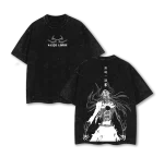 Vasto Lorde Ichigo Kurosaki Bleach Anime Vintage Washed T-Shirt Bankai Hollow Mask Manga Graphic Tee Oversized