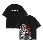 Vasto Lorde Ichigo Kurosaki Bleach Anime Vintage Washed T-Shirt Japanese Manga Graphic Tee Retro Streetwear Oversized