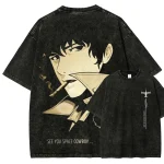Vintage Spike Spiegel Graphic Tee See You Space Cowboy Washed Shirt