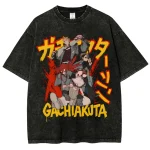 Vintage Washed Gachiakuta Anime Graphic Tee Retro Manga Style Streetwear T-Shirt