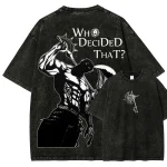 Who Decided That Escanor Vintage Washed Anime Tee Premium Distressed Cotton