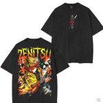 Zenitsu Agatsuma Demon Slayer Anime Manga Vintage Graphic Washed T-Shirt