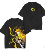Zenitsu Agatsuma Demon Slayer Anime Manga Vintage Graphic Washed T-Shirt