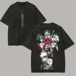 Naruto Akatsuki Washed Anime T-Shirt – Streetwear Manga Tee, Oversized Anime T-Shirt