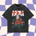 Akira Purple Haze Washed Anime Shirt – Distressed Manga Shirt, Streetwear Anime T-Shirt