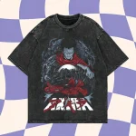 Akira Purple Haze Washed Anime Oversized T-Shirt Distressed Manga Streetwear Anime Shirt