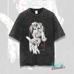 Japanese Anime Manga Vintage Retro Graphic Oversized Streetwear Washed T-Shirt