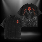 Lord Of The Rings Sauron Vintage Washed T-Shirt – Dark Fantasy Anime Tee