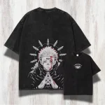 Ryomen Sukuna Jujutsu Kaisen Anime Yuji Itadori Sukuna Vintage Washed T-Shirt – Jujutsu Kaisen Manga Graphic Tee