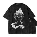 Anime Warrior Silhouette Washed T-Shirt – Minimal Manga Fighter Graphic Tee