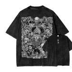 Attack On Titan Nine Titans Vintage Washed T-Shirt – Anime Graphic Shirt