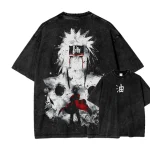 Naruto Jiraiya Anime Vintage Washed T-Shirt Japanese Ninja Graphic Tee